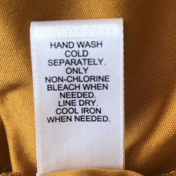 Est. 1946 Women’s V Neck Cold Shoulder Long Sleeve Mustard Mini Dress Size Small - Picture 11 of 13